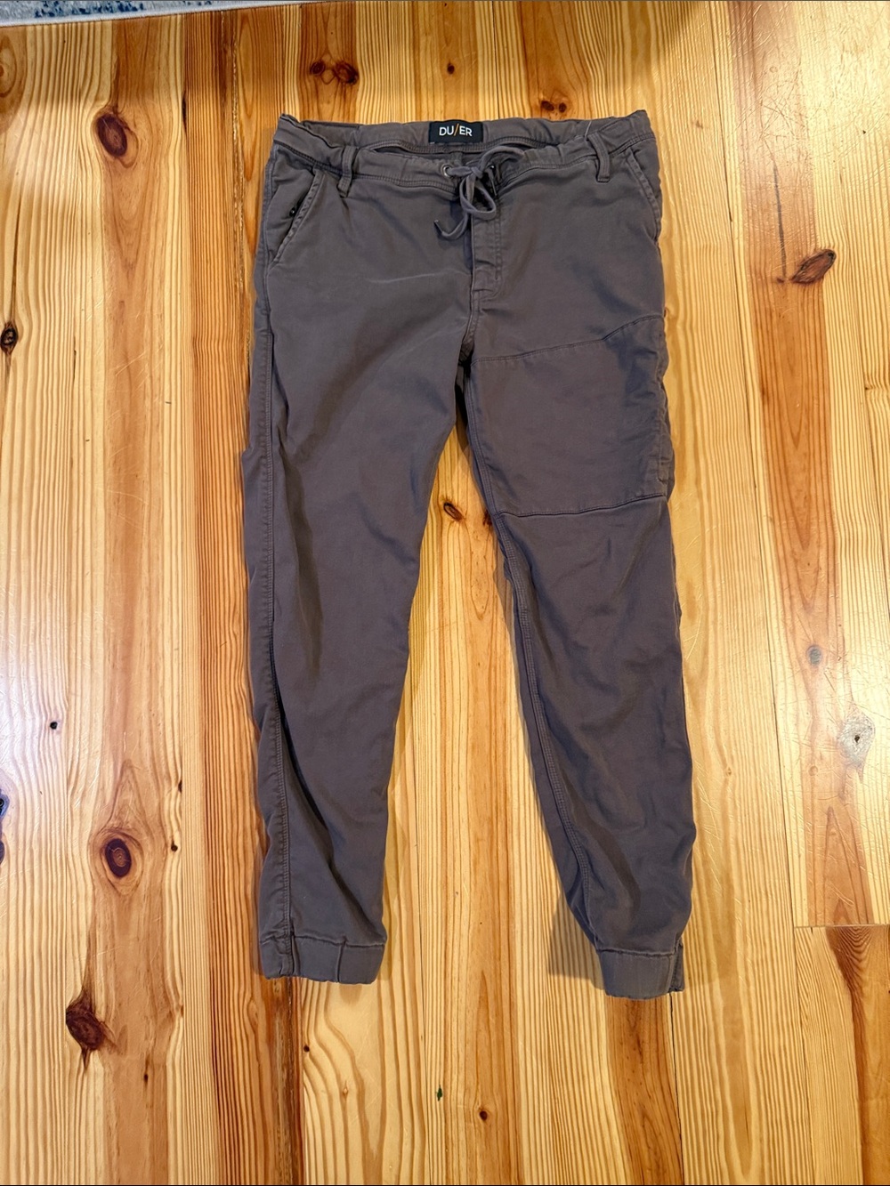 DU/ER Men's Brown Slim Cargo Pants - Drawstring Comfort